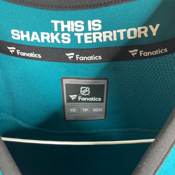 San Jose Sharks Martin Jones Hockey Jersey Fanatics Teal Men’s Size XS No Tags - Picture 4 of 5